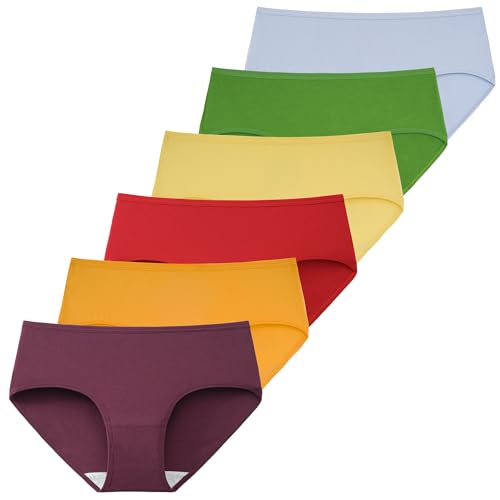 INNERSY Damen Unterhose Baumwolle Unterwäsche Frauen Bunte Schlüpfer Weiche Panties Mehrpack 6 (L/42 EU, Neon Mehrfarbig) von INNERSY
