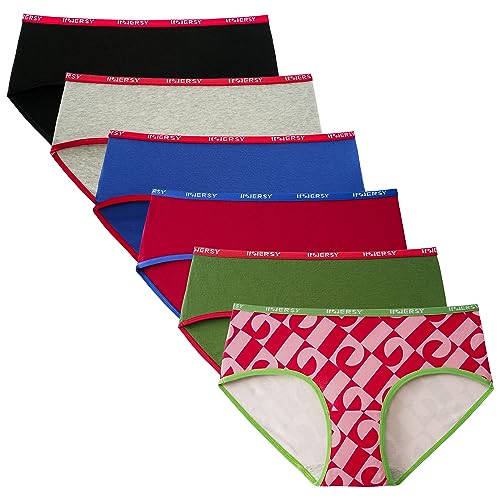 INNERSY Damen Unterhosen Baumwolle Schlüpfer Sport Hipster Panties Frauen Bunt Slips Mehrpack 6 (M, Sport Kontrastfarben) von INNERSY