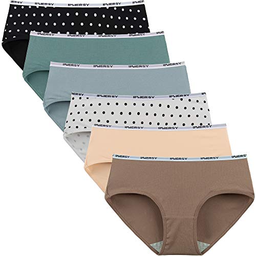 INNERSY Damen Unterhosen Niedriger Taille Damenslips Baumwolle Mehrpack 6er Pack (L, Frühherbst) von INNERSY