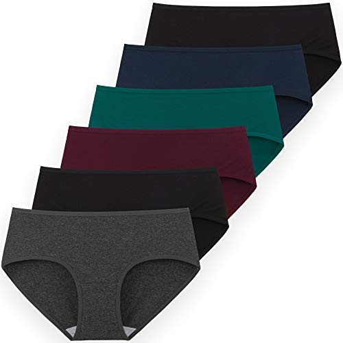 INNERSY Damen Unterwäsche Weich Baumwolle Unterhosen Bequem Hipster Slips 6er Pack (M/40 EU, Spätherbst) von INNERSY