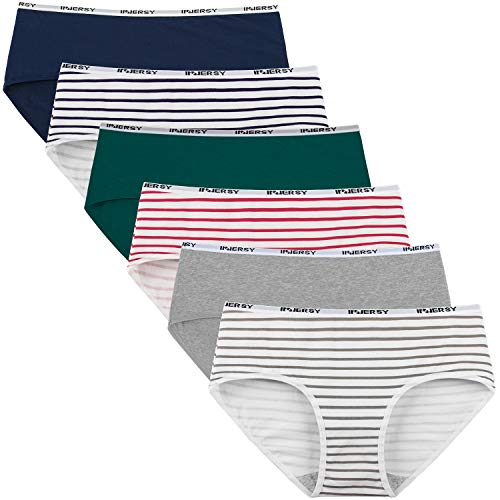 INNERSY Damenunterwäsche Stretch Baumwolle Taillenslip Mehrfarbig Panty 6er Pack (XXL, Vorfrühling) von INNERSY