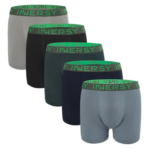 INNERSY Jungen Unterhosen Viskose Kinder Boxershorts Weiche Unterwäsche ohne Eingriff Mehrpack 5 (146-158, Basic Mehrfarbig) von INNERSY