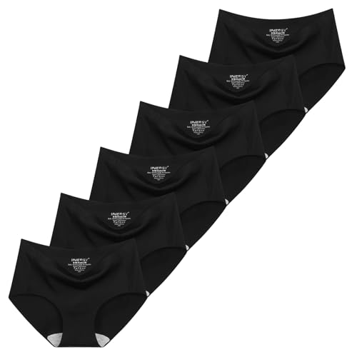 INNERSY Mädchen Unterhosen Nahtlos Unterwäsche Teenager Unsichtbare Schlüpfer Seamless Slip 6 Pack (158-164, 6 Sport Schwarz) von INNERSY