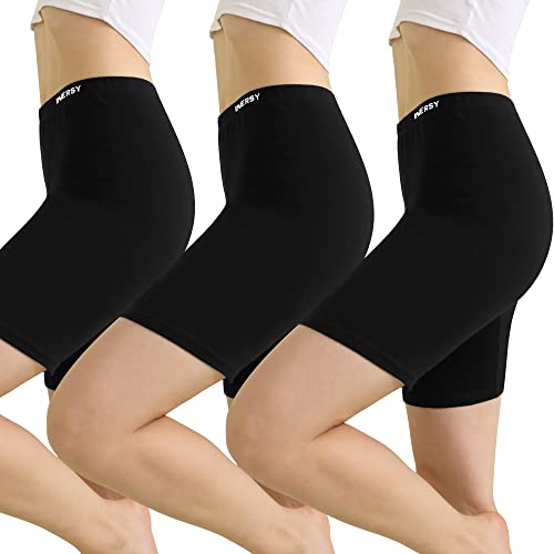 INNERSY Radlerhose Damen Schwarz Kurze Leggings Chub Rub Shorts Baumwolle Unterziehhose 3er Pack (S, Klassisches Schwarz) von INNERSY