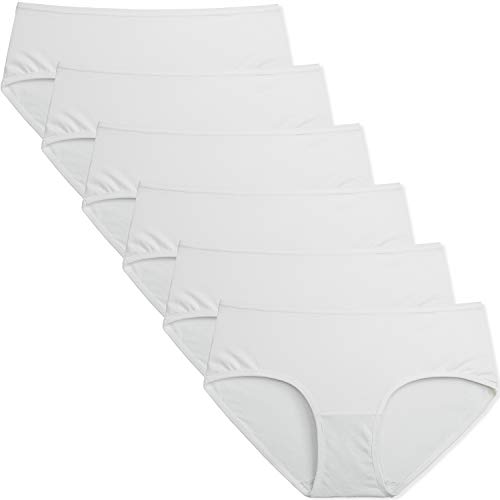 INNERSY Unterwäsche Frauen Weich Baumwolle Panties Sommer Weiß Hipsters 6er Pack (XL-EU 44, Weiß) von INNERSY