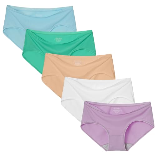 INNERSY Slip Damen Mikrofaser Unterhosen Modal Pantys Mehrpack Hipster Unterwäsche Frauen 5 Pack (L, Frühling/Sommer Mehrfarbig) von INNERSY