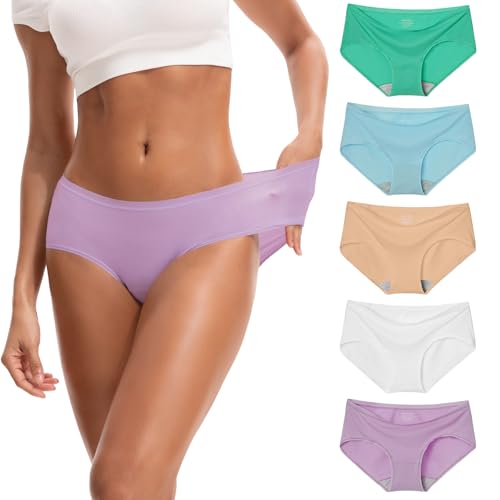 INNERSY Slip Damen Mikrofaser Unterhosen Modal Pantys Mehrpack Hipster Unterwäsche Frauen 5 Pack (XL, Frühling/Sommer Mehrfarbig) von INNERSY
