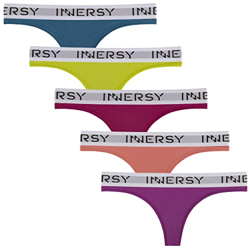 INNERSY Tanga Damen Sexy Damenslips Baumwolle Mehrpack String Bikini Panties 5 Pack (38, Mehrfarbig) von INNERSY