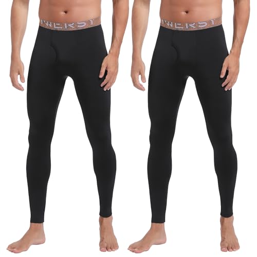 INNERSY Thermo Unterhose Männer Winter Schwarz Thermounterwäsche Herren Hose Skiunterwäsche 2 Pack (S, 2 Schwarz) von INNERSY