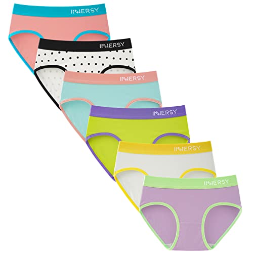 INNERSY Unterhosen Mädchen Baumwolle Schlüpfer Weich Unterwäsche für Teenager Pantys 6er Pack (14-16 Jahre, Macaron-Farbe) von INNERSY
