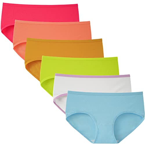 INNERSY Unterwäsche Teenager Mädchen Baumwolle Unterhosen 146 152 158 164 Bunt Slips 6 Pack (S(Mädchen 8-10 Jahre alt), Helle Mehrfarbig) von INNERSY