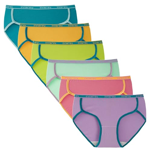 INNERSY Unterwäsche Teenager Mädchen Bunt Unterhosen Baumwolle Stretch Schlüpfer Slip Mehrpack 6 (14-16 Jahre, Macaron-Farbe) von INNERSY