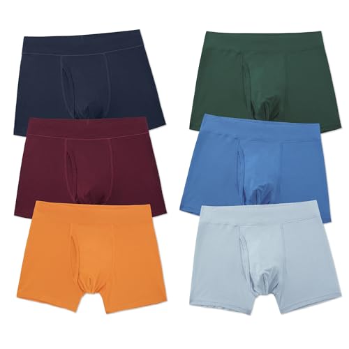 INNERSY Unterwäsche für Jungen Bambus Unterhosen mit Eingriff Boxershorts Kinder Bunt Mehrpack 6 (116-122, Bunt Mehrfarbig) von INNERSY