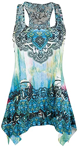 INNOCENT Heart Celtic Frauen Top Petrol L 100% Polyester Casual Wear, Pastel Goth, Rockwear von INNOCENT