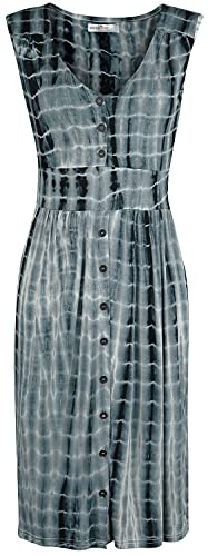 INNOCENT Luna Dress Frauen Mittellanges Kleid blau/weiß XL von INNOCENT