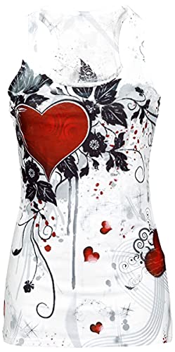 INNOCENT Rose Heart Frauen Top weiß M 100% Polyester Casual Wear, Pastel Goth, Rockwear von INNOCENT