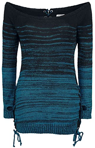 INNOCENT Thena Top Frauen Strickpullover schwarz/blau 3XL 100% Polyacryl Gothic, Rockwear von INNOCENT