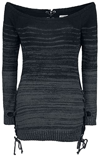 INNOCENT Thena Top Frauen Strickpullover schwarz/grau XXL 100% Polyacryl Gothic, Rockwear von INNOCENT