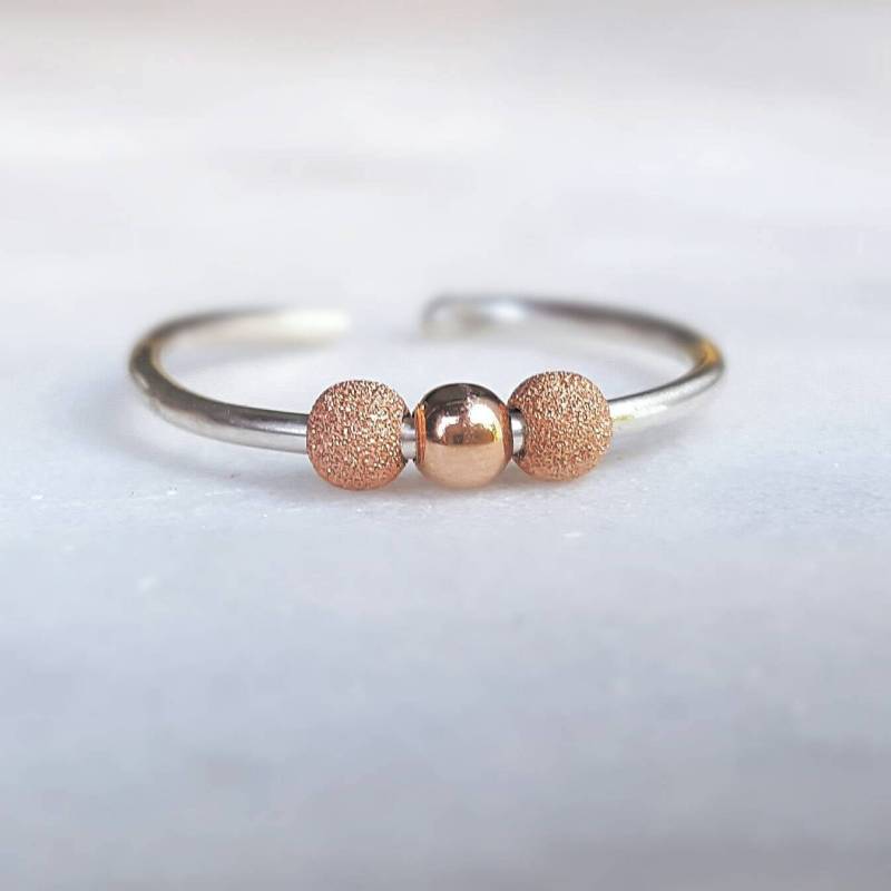 Adhd Fidget Ring, Schmuck, Roségold Perlenring von INNOCENTIJEWELRY