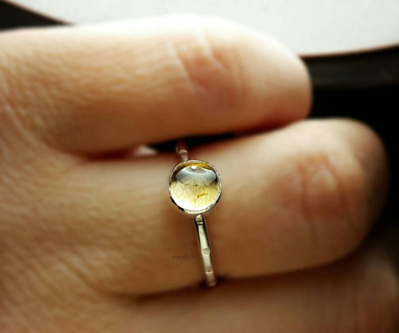 Citrin Stapelring, Ring, November Birthstone Edelstein Stapelring von INNOCENTIJEWELRY