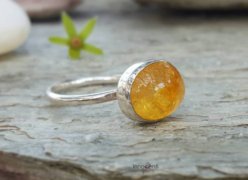 Citrine Stapelring Citrin Ring Natürlichen Edelstein November Birthstone Stapeln Gelb Geschenk von INNOCENTIJEWELRY