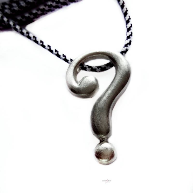Frage Zeichen Halskette Anhänger Charm Herren Geschenk Silber von INNOCENTIJEWELRY