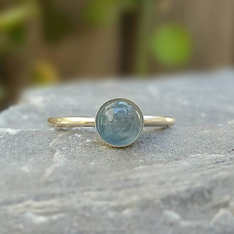 Indigolith Ring, Blauer Turmalin Turmalin, Schmuck, Oktober Geburtsstein, Scheibe von INNOCENTIJEWELRY