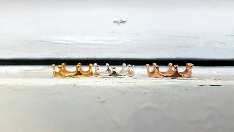 Kronenring Gold, Kronenring, Tiara-Ring, Goldkronenring, Silberkronenring, Midi-Ring von INNOCENTIJEWELRY