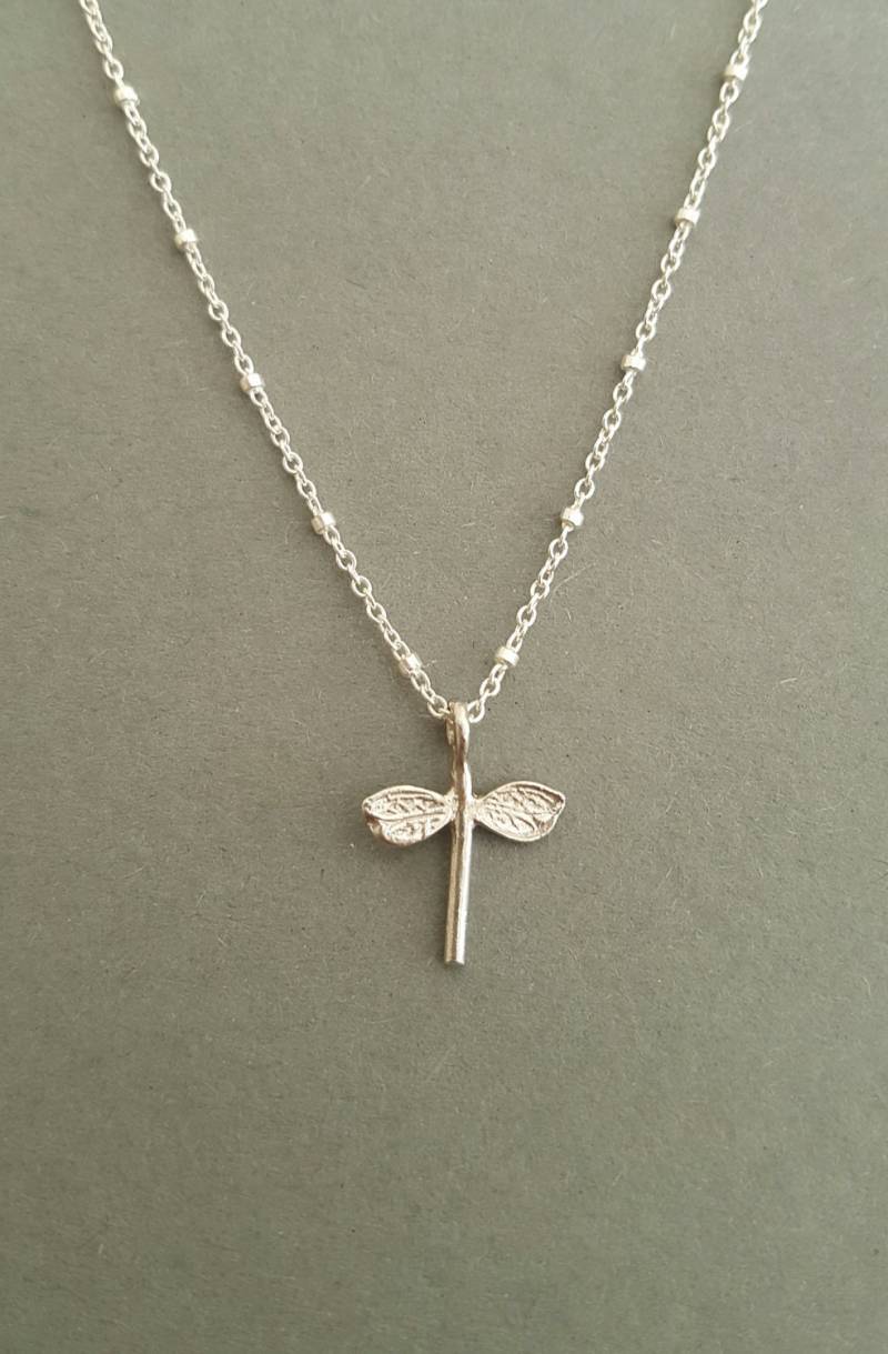Libelle Halskette Sterling Silber Schmuck Charm Anhänger Insekt Natur von INNOCENTIJEWELRY