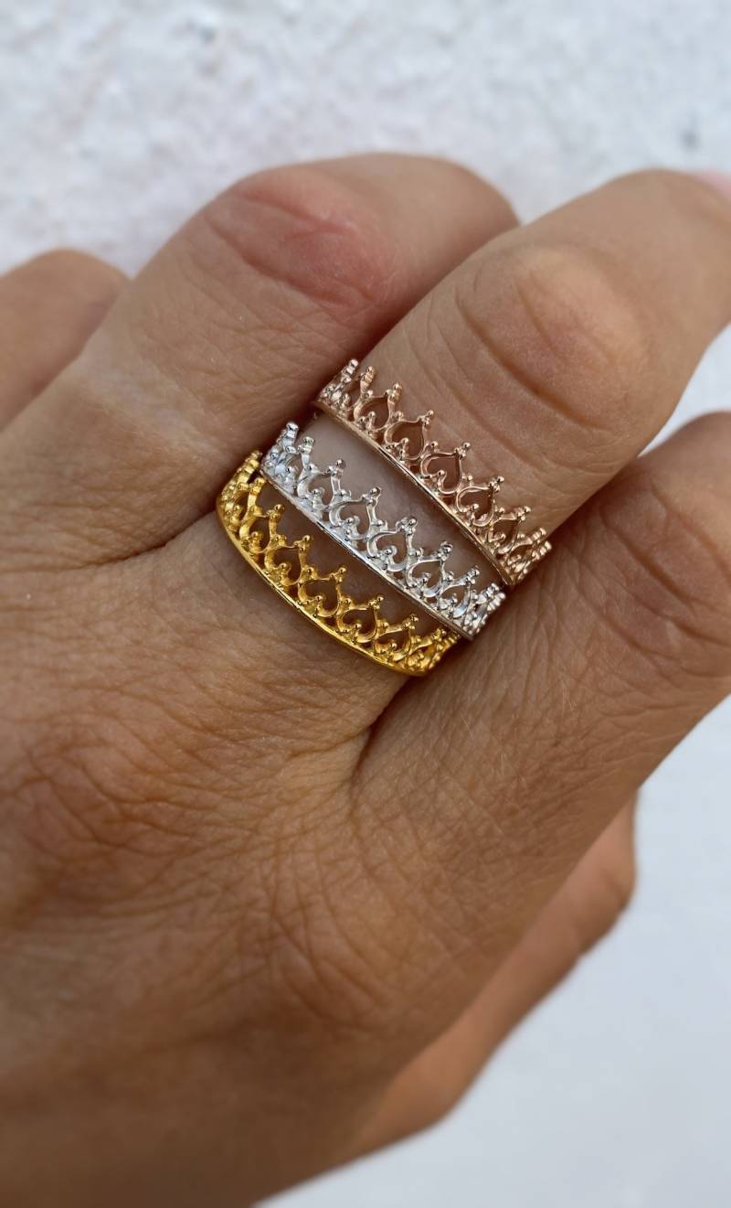 Silber Kronenring, Prinzessin Ring von INNOCENTIJEWELRY