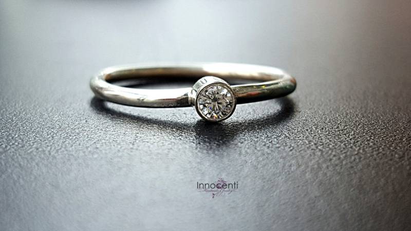 Zirkonia Ring Verlobungsring Silber Cz Versprechen Winzigen Stapelring Silberring Geburtsstein Diamant von INNOCENTIJEWELRY