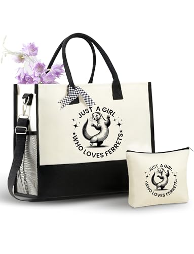 InnoBeta Frettchen-Geschenke für Frauen, Frettchen-Tragetasche mit Reißverschluss oben und Schultergurt von INNObeta