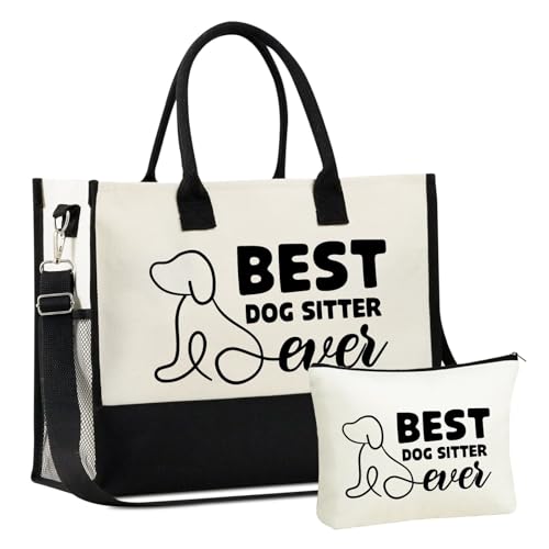 InnoBeta Hundesitter Dankeschön-Geschenke, Canvas-Tragetasche, Tragetasche mit Reißverschluss oben und Schultergurt von INNObeta