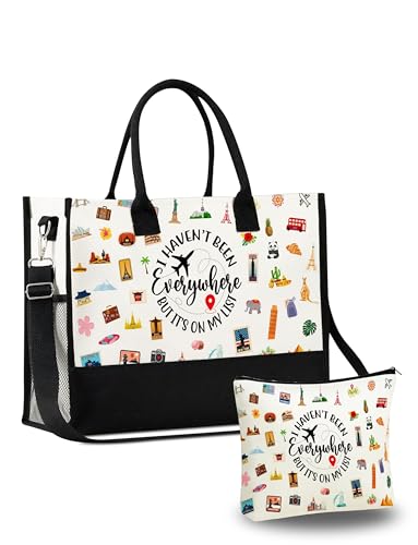 InnoBeta Reisetasche aus Segeltuch für Damen, Mädchen, Tasche mit Reißverschluss oben und Schultergurt von INNObeta