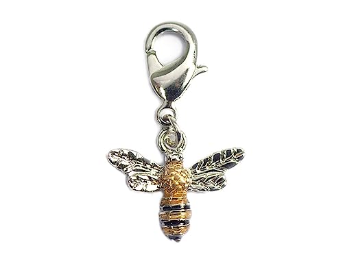 INNSPIRO NICE CHARMS Anhänger Biene gelb und schwarz mit Karabiner 15x13mm 25u., 13x19mm., Metall, Kein Edelstein von INNSPIRO