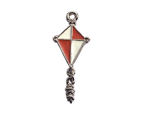 INNSPIRO NICE CHARMS Anhänger aus Metall, Rot und Weiß, 11 x 27 mm, 25 Stück, 10x15mm., Metall, Kein Edelstein von INNSPIRO