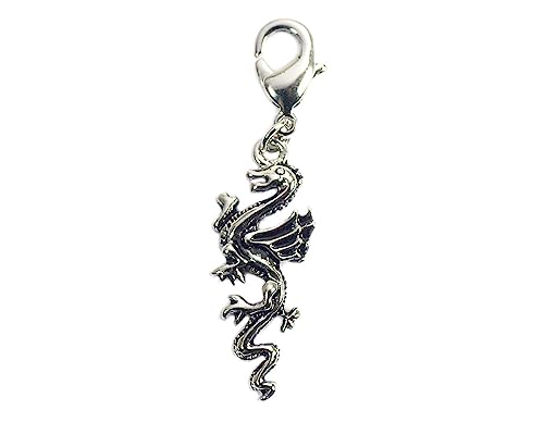 INNSPIRO NICE CHARMS Drache Metall Anhänger mit Karabiner 10x27mm 25u., 21x14mm., Metall, Kein Edelstein von INNSPIRO