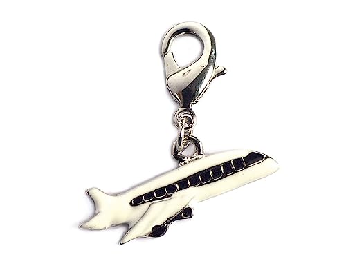 INNSPIRO NICE CHARMS Flugzeug Anhänger Metall schwarz und weiß mit Karabiner 22x10mm 25u., 23x13mm., Metall, Kein Edelstein INNSPIRO NICE CHARMS Flugzeug Anhänger Metall schwarz und weiß mit Karabiner 22x10mm 25u., 23x13mm., Metall, Kein Edelstein von INNSPIRO