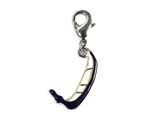 INNSPIRO NICE CHARMS Gondel Anhänger schwarz und weiß mit Karabiner 20x11mm 25u., 15x16mm., Metall, Kein Edelstein von INNSPIRO