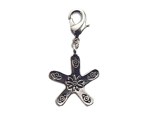 INNSPIRO NICE CHARMS Metall-Anhänger Blume Stern mit Karabiner 17x21mm 25u, 10x15mm., Metall, Kein Edelstein von INNSPIRO