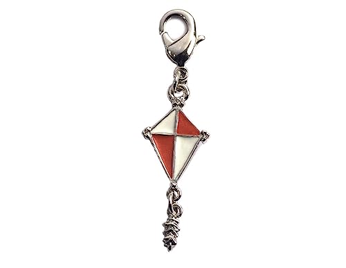 INNSPIRO NICE CHARMS Metall-Anhänger Drachen rot und weiß mit Karabiner 11x27mm 25u., 12x14mm., Metall, Kein Edelstein von INNSPIRO