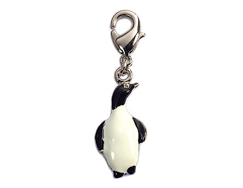 INNSPIRO NICE CHARMS Metall-Anhänger Pinguin schwarz und weiß mit Karabiner 10x22mm 25u., 25x18mm., Metall, Kein Edelstein von INNSPIRO