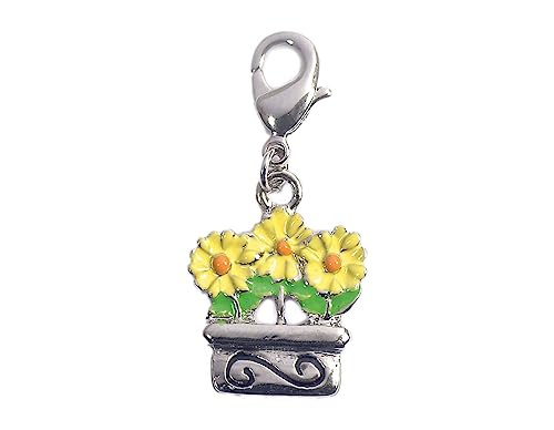 INNSPIRO NICE CHARMS Metallanhänger 3 Blumen orange und gelb mit Karabiner 16x20mm 25u., 10x14mm., Metall, Kein Edelstein von INNSPIRO