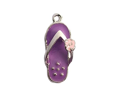 INNSPIRO NICE CHARMS Metallanhänger Flip-Flops, lila und rosa, 11 x 24 mm, 25 Stück, 10x18mm., Metall, Kein Edelstein von INNSPIRO