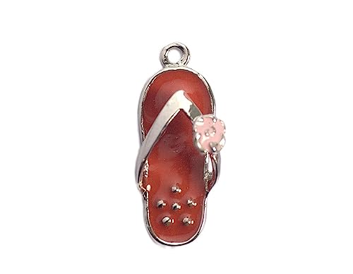 INNSPIRO NICE CHARMS Metallanhänger Flip-Flops, rot und rosa, 11 x 24 mm, 25 Stück, 14x15mm., Metall, Kein Edelstein von INNSPIRO