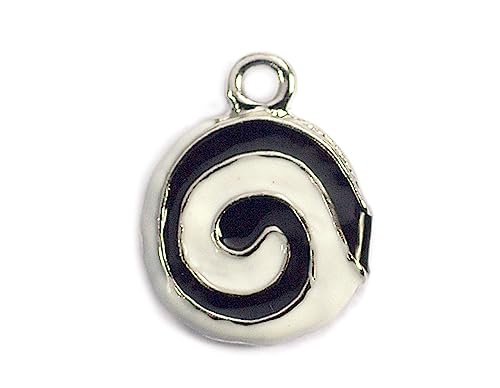 INNSPIRO NICE CHARMS Metallanhänger Spirale, Schwarz und Weiß, Durchmesser 13 mm, 25 Stück, 17x20mm., Metall, Kein Edelstein INNSPIRO NICE CHARMS Metallanhänger Spirale, Schwarz und Weiß, Durchmesser 13 mm, 25 Stück, 17x20mm., Metall, Kein Edelstein von INNSPIRO