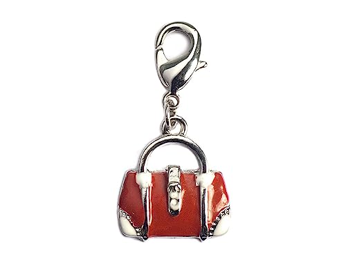 INNSPIRO NICE CHARMS Metallanhänger Tasche weiß und rot mit Karabiner 15x16mm 25u., 15x16mm., Metall, Kein Edelstein von INNSPIRO
