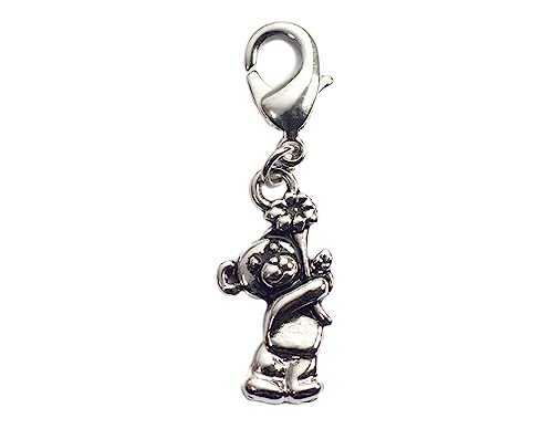 INNSPIRO NICE CHARMS Metallanhänger Teddybär mit Karabiner 9x18mm 25u, 18x15mm., Metall, Kein Edelstein von INNSPIRO