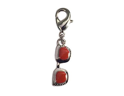 INNSPIRO NICE CHARMS Metallanhänger rote Brille mit Karabiner 19x7mm 25u., 13x18mm., Metall, Kein Edelstein von INNSPIRO