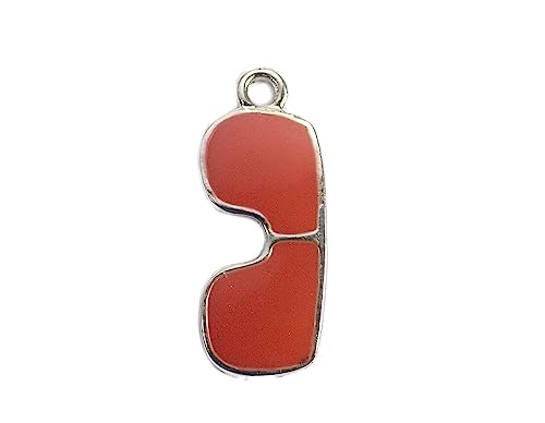 INNSPIRO NICE CHARMS Metallanhänger und Emaille, rote Sonnenbrille, 8 x 21 mm, 25 Stück., 10x18mm., Metall, Kein Edelstein von INNSPIRO